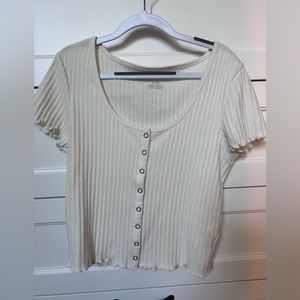 American eagle ripped button up tee